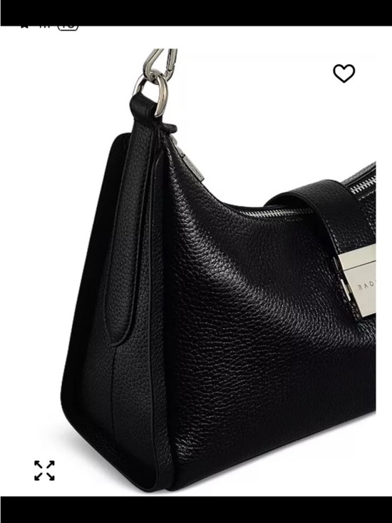 RADLEY LONDON Handbags - RADLEY LONDON Black Pebbled Leather Shoulder Bag with Gold Lock